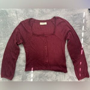 Lucky Brand Women's Burgundy Cardigan